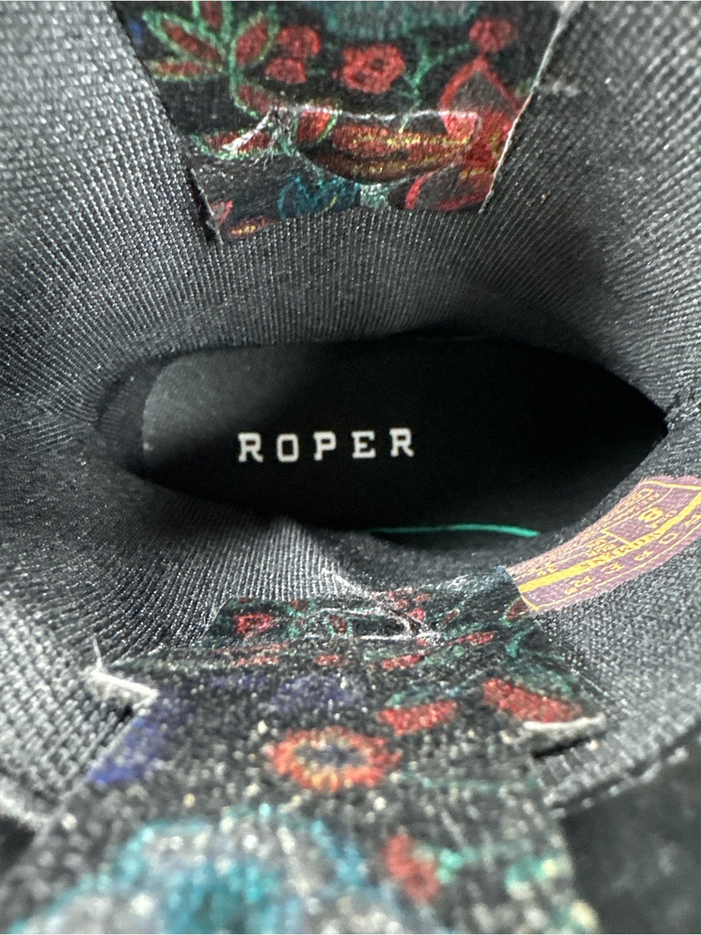 ROPER Ingrid Floral Snip Toe Cowboy Boots - Picture 7 of 9